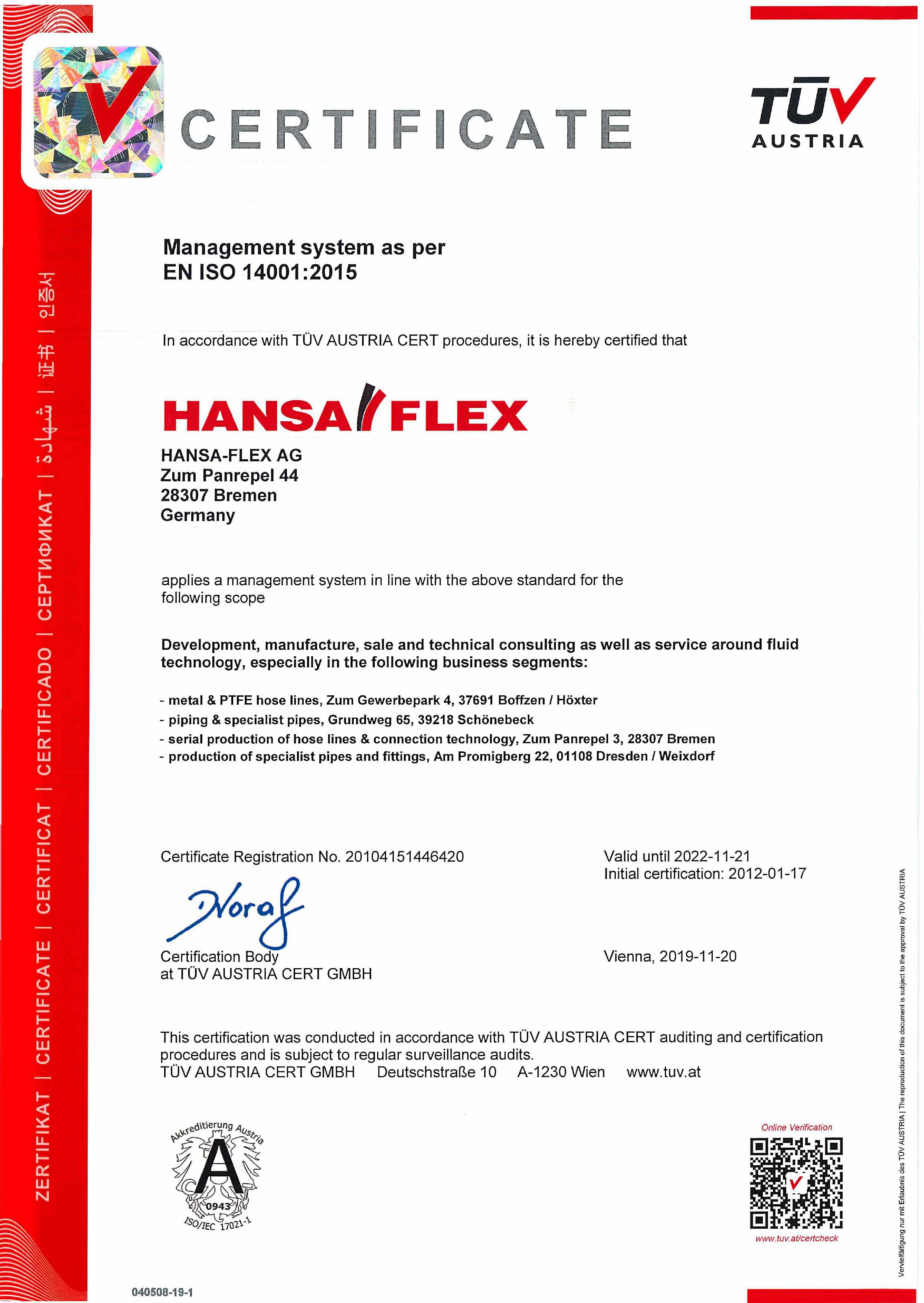 Active environmental protection according to DIN EN ISO 14001:2015
